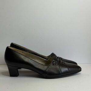 Miss Chloe Vintage Black Leather Pumps Size 37